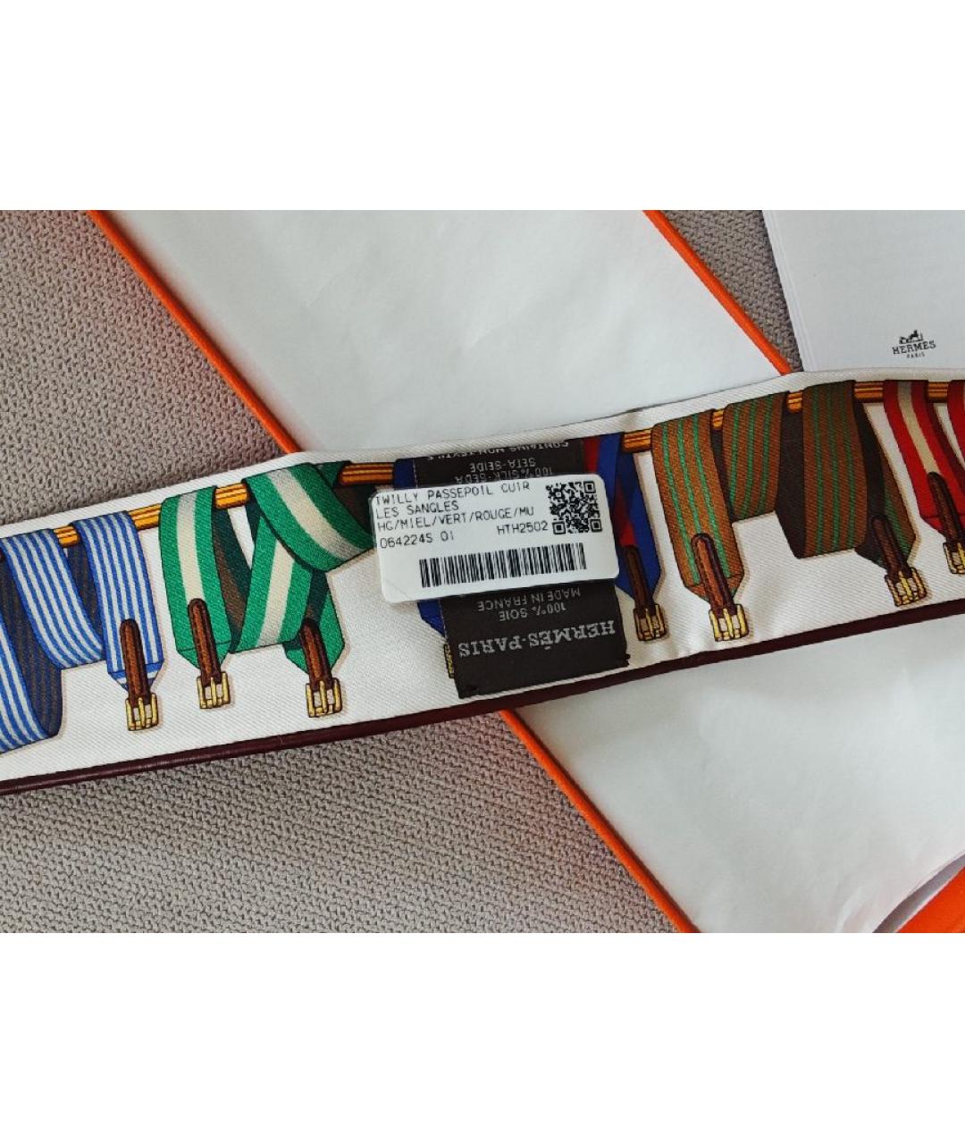 HERMES Мульти шелковый платок, фото 4