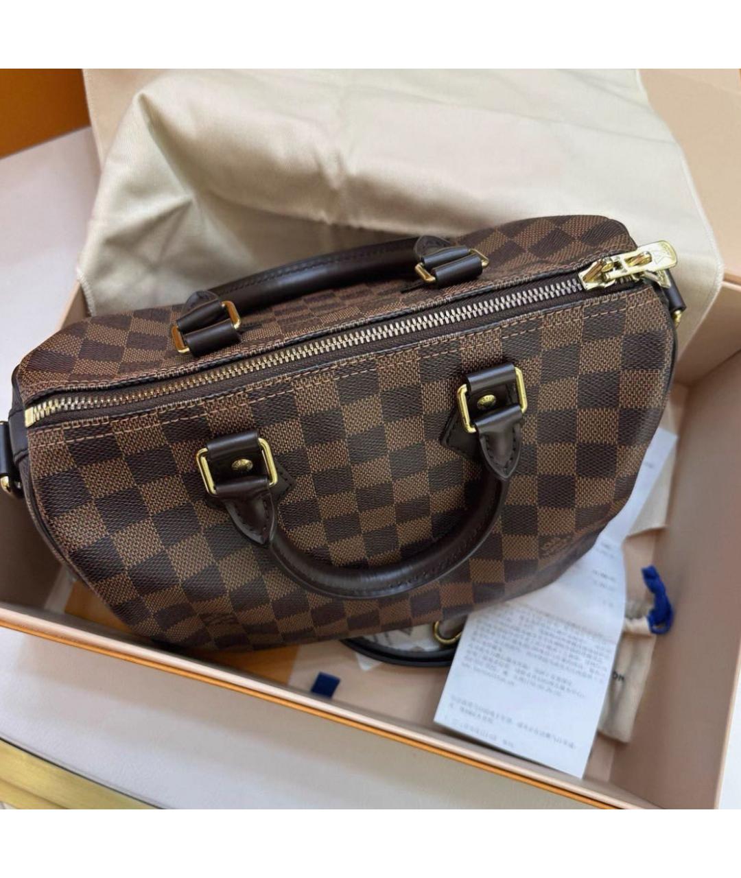 LOUIS VUITTON Коричневая сумка с короткими ручками, фото 3
