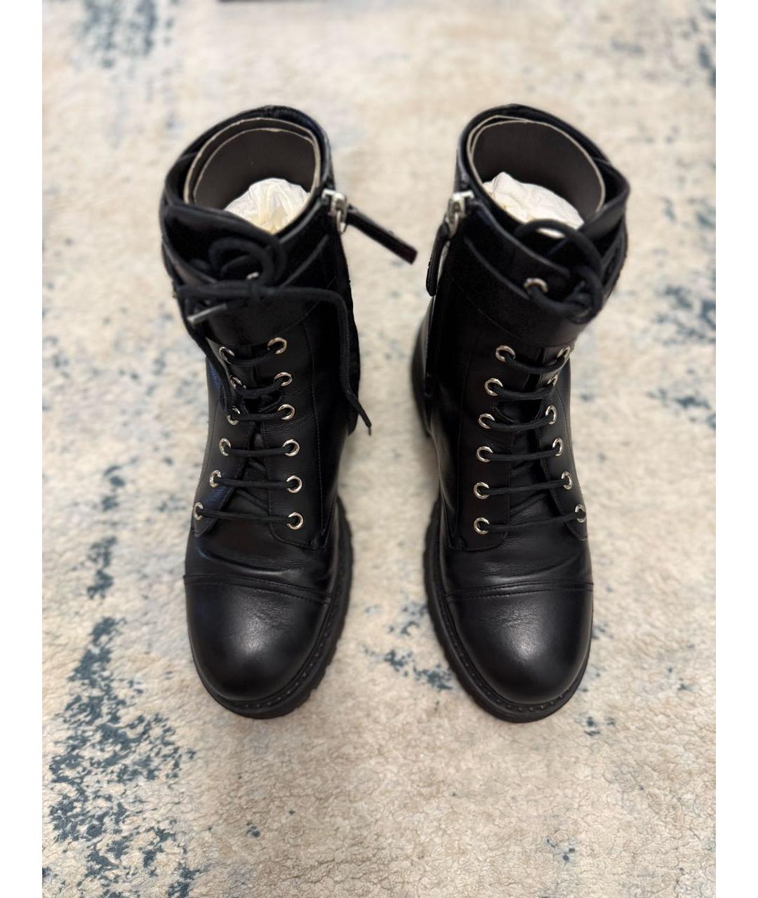 GIUSEPPE ZANOTTI DESIGN Черные кожаные ботинки, фото 2
