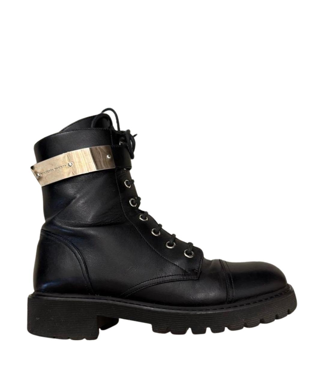 GIUSEPPE ZANOTTI DESIGN Черные кожаные ботинки, фото 1