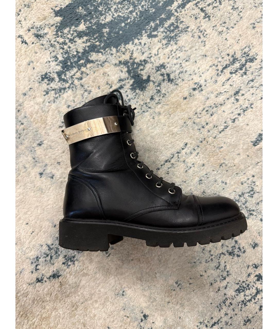 GIUSEPPE ZANOTTI DESIGN Черные кожаные ботинки, фото 5