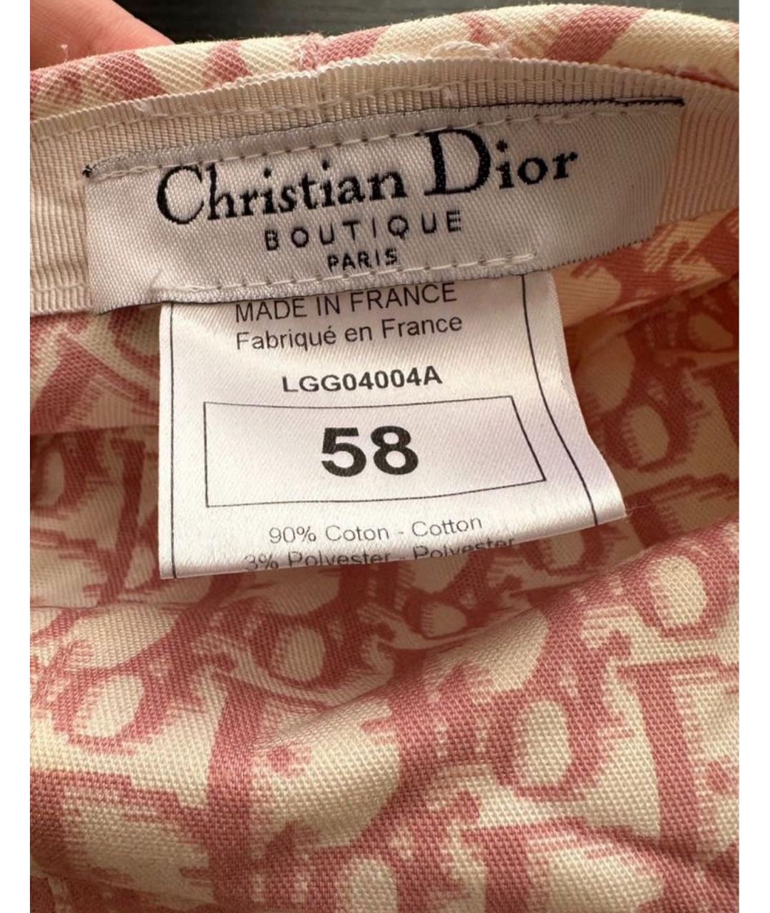 CHRISTIAN DIOR Розовая хлопковая кепка, фото 5