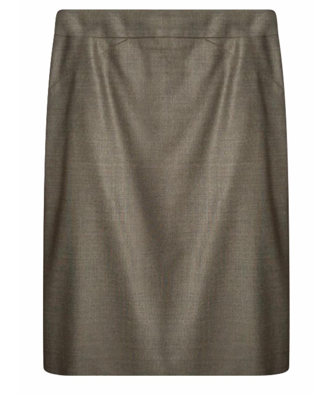 MAX MARA Серая шерстяная юбка миди, фото 1