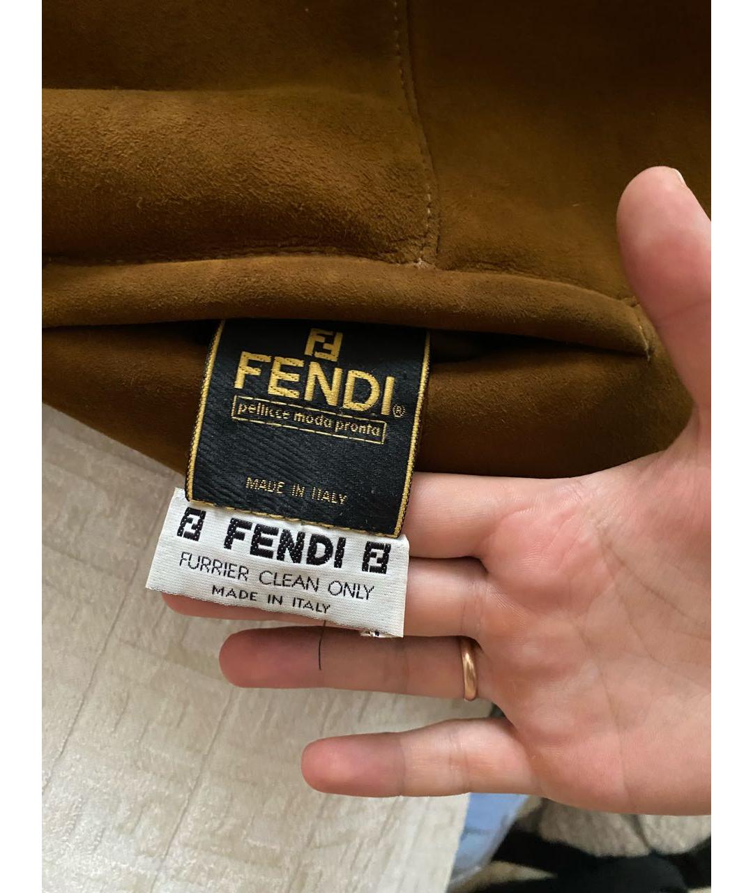FENDI Коричневая меховая шуба, фото 3