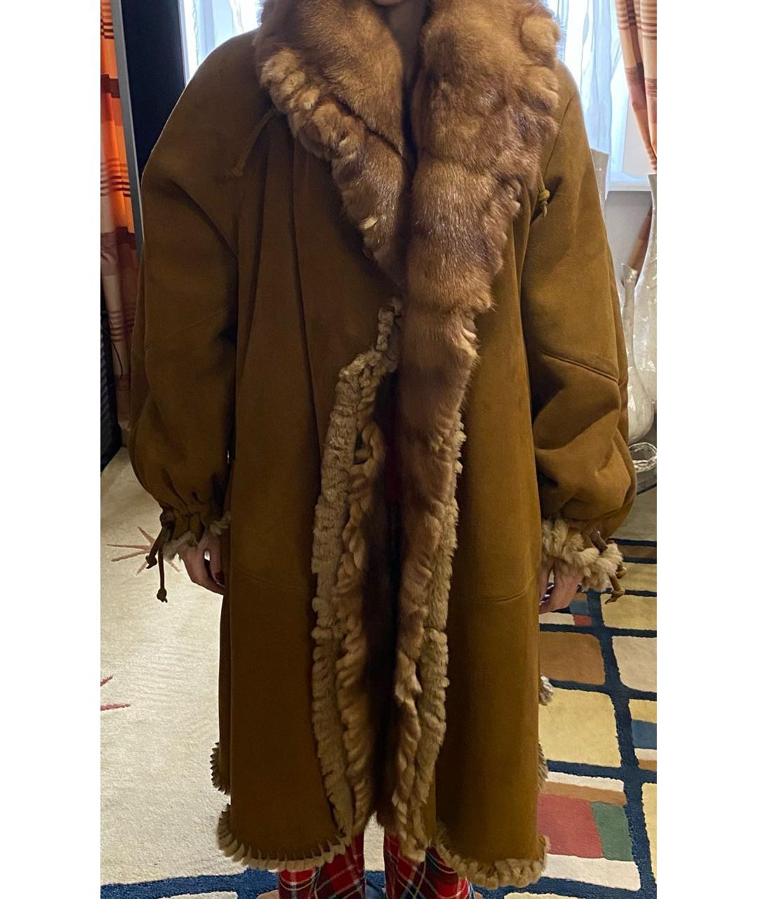 FENDI Коричневая меховая шуба, фото 9