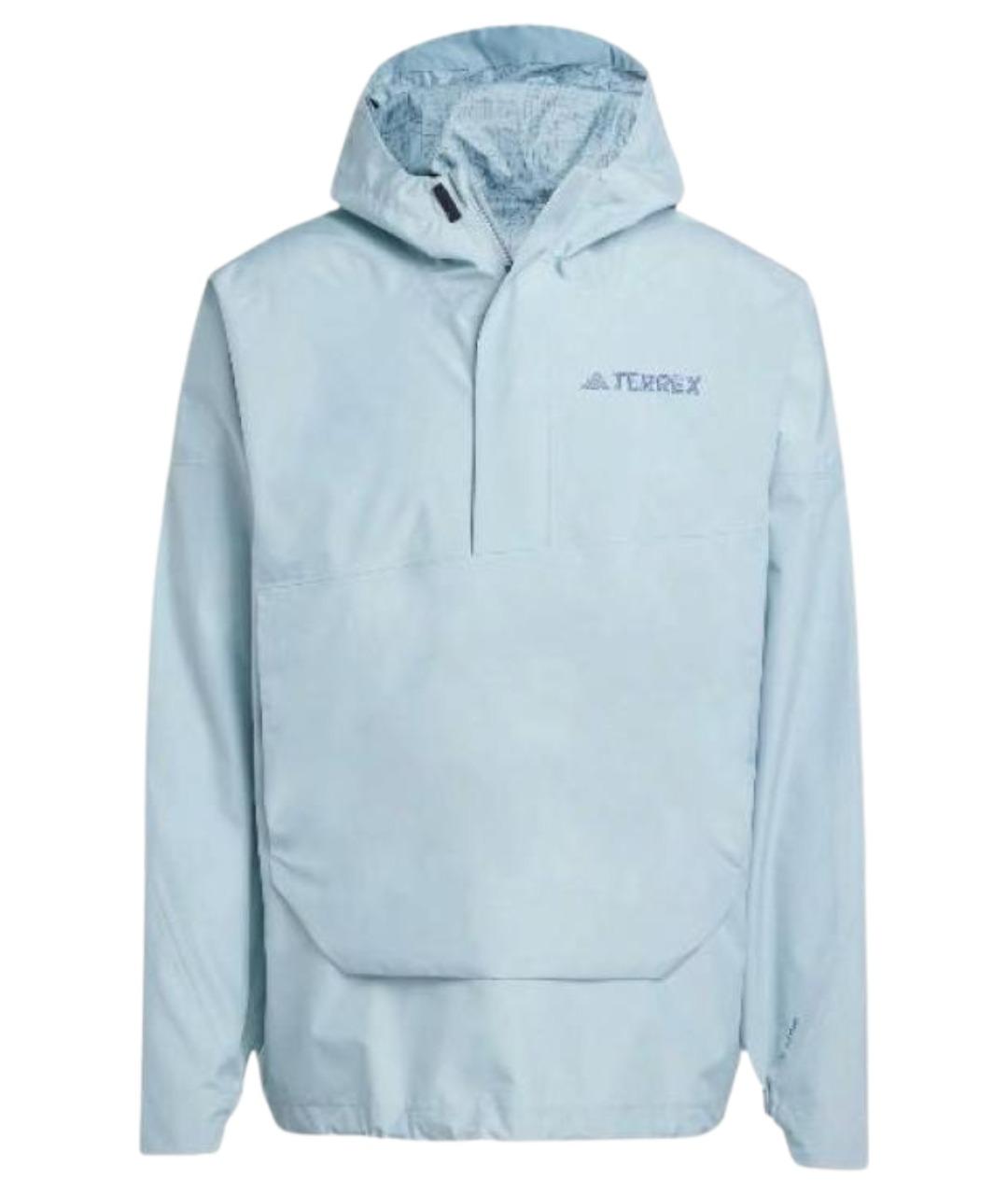 ADIDAS Голубая полиэстеровая куртка, фото 1