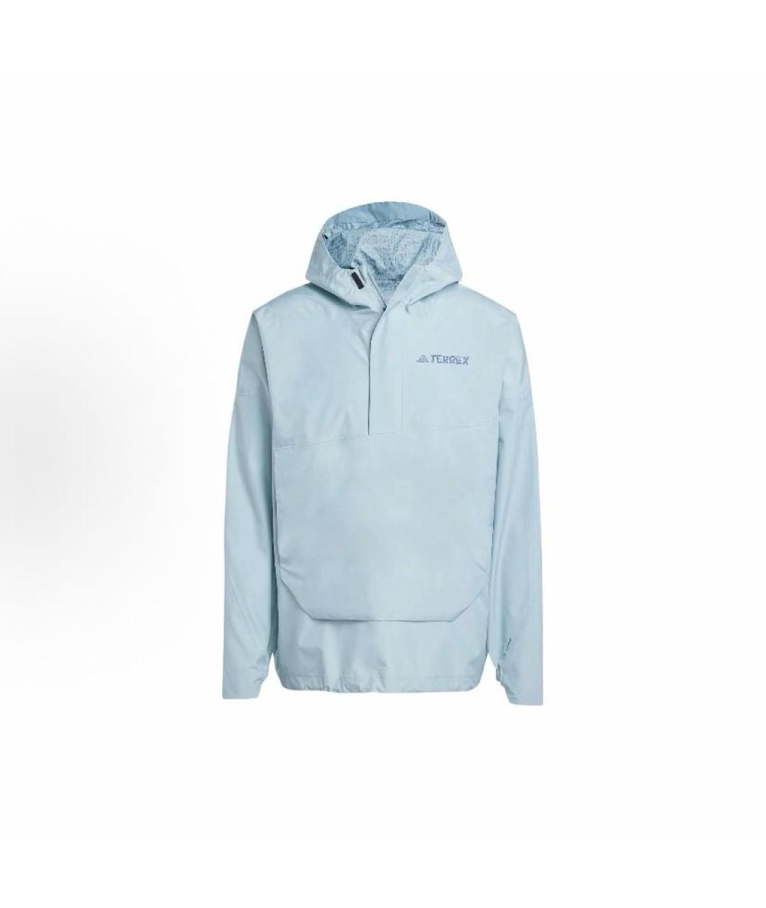 ADIDAS Голубая полиэстеровая куртка, фото 7
