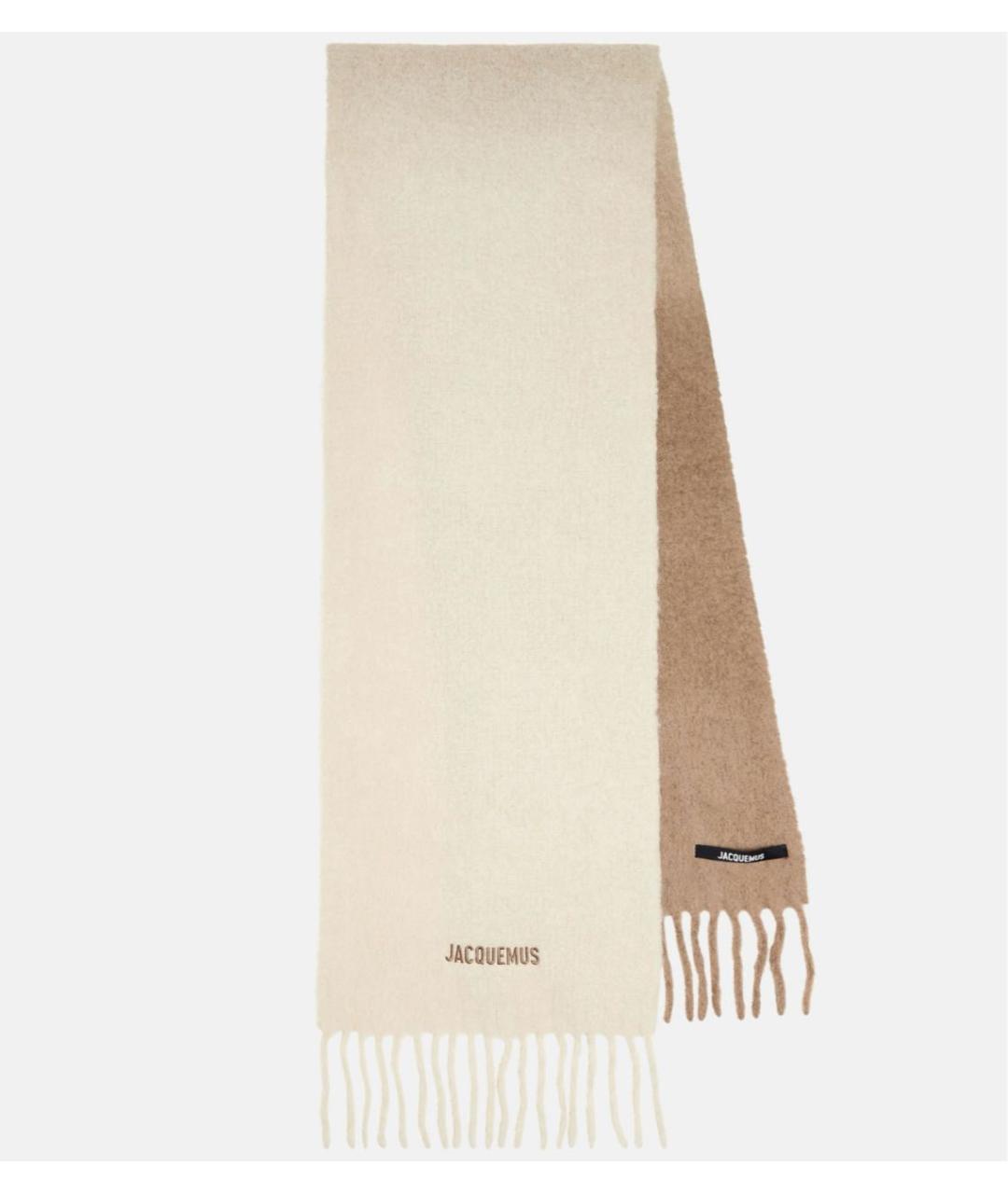 JACQUEMUS Бежевый шерстяной шарф, фото 6