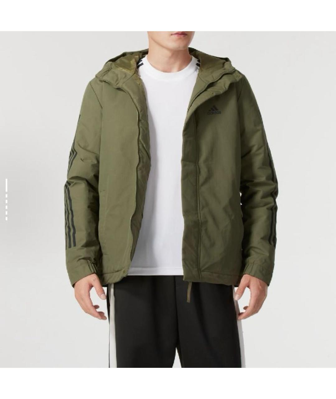 ADIDAS Хаки полиамидовая куртка, фото 3