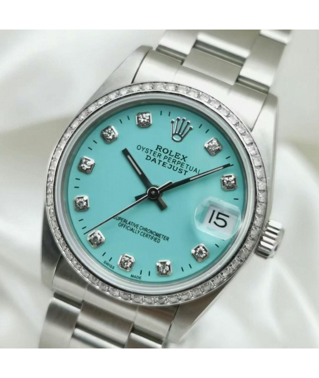 ROLEX Бирюзовые часы, фото 4