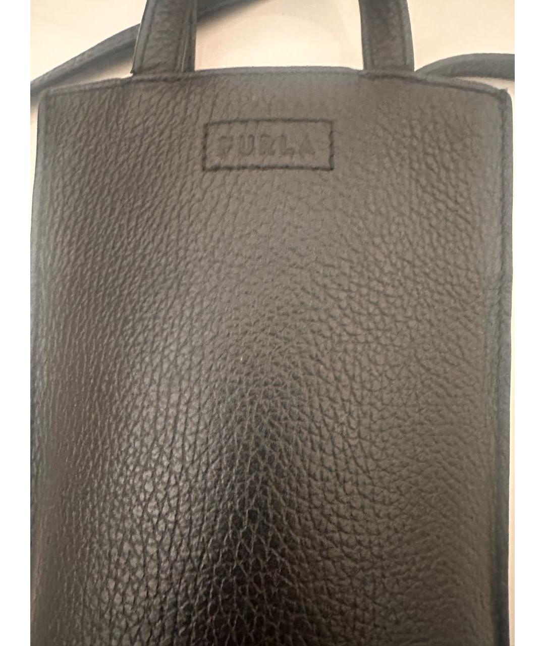 FURLA Черная кожаная сумка через плечо, фото 3