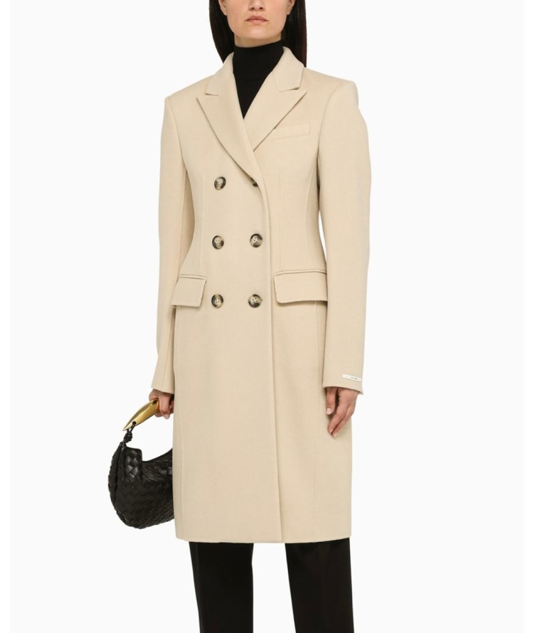 SPORTMAX Белое шерстяное пальто, фото 5