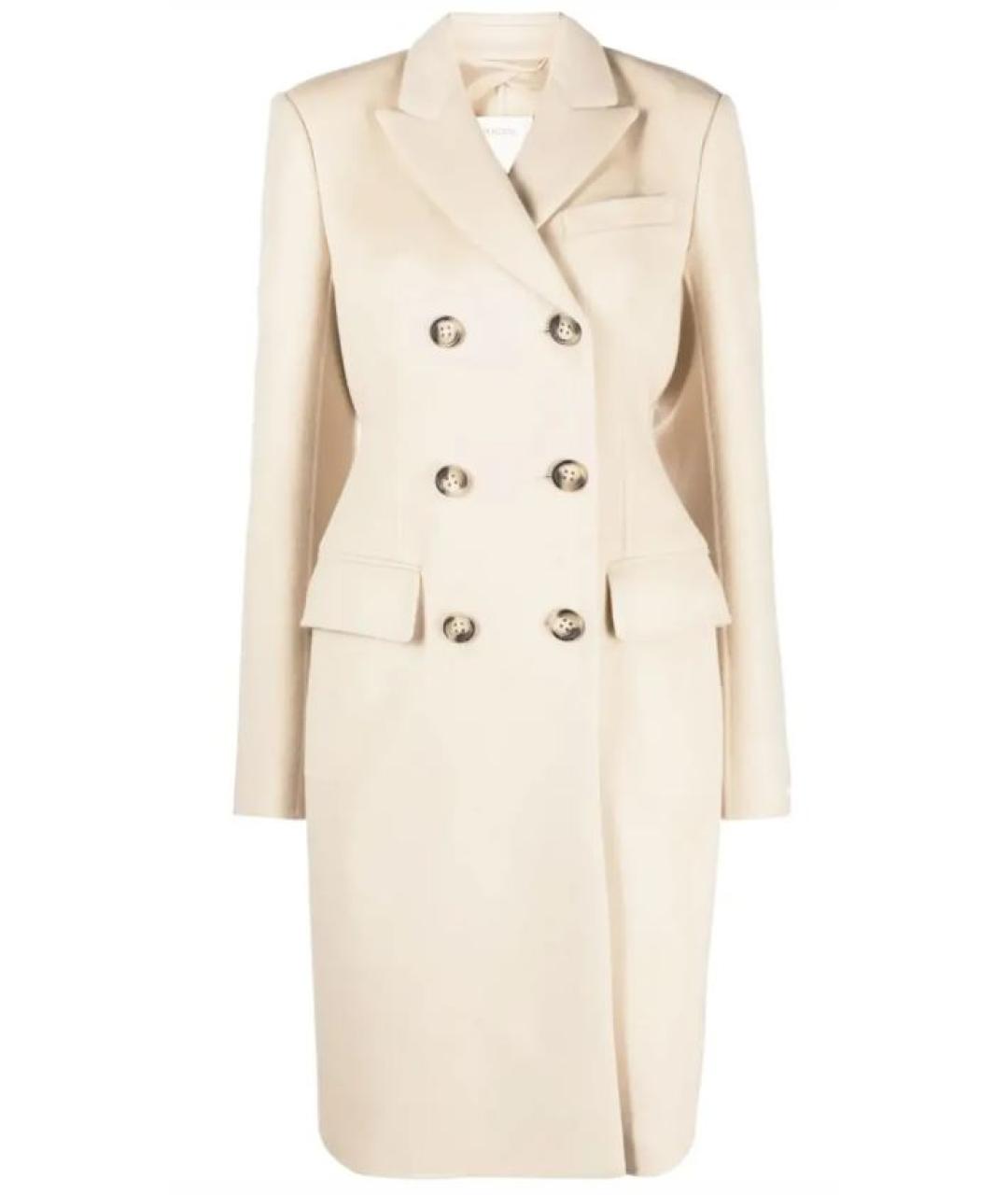 SPORTMAX Белое шерстяное пальто, фото 1