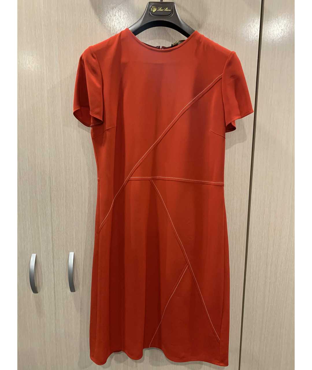 LORO PIANA Красное вискозное платье, фото 3