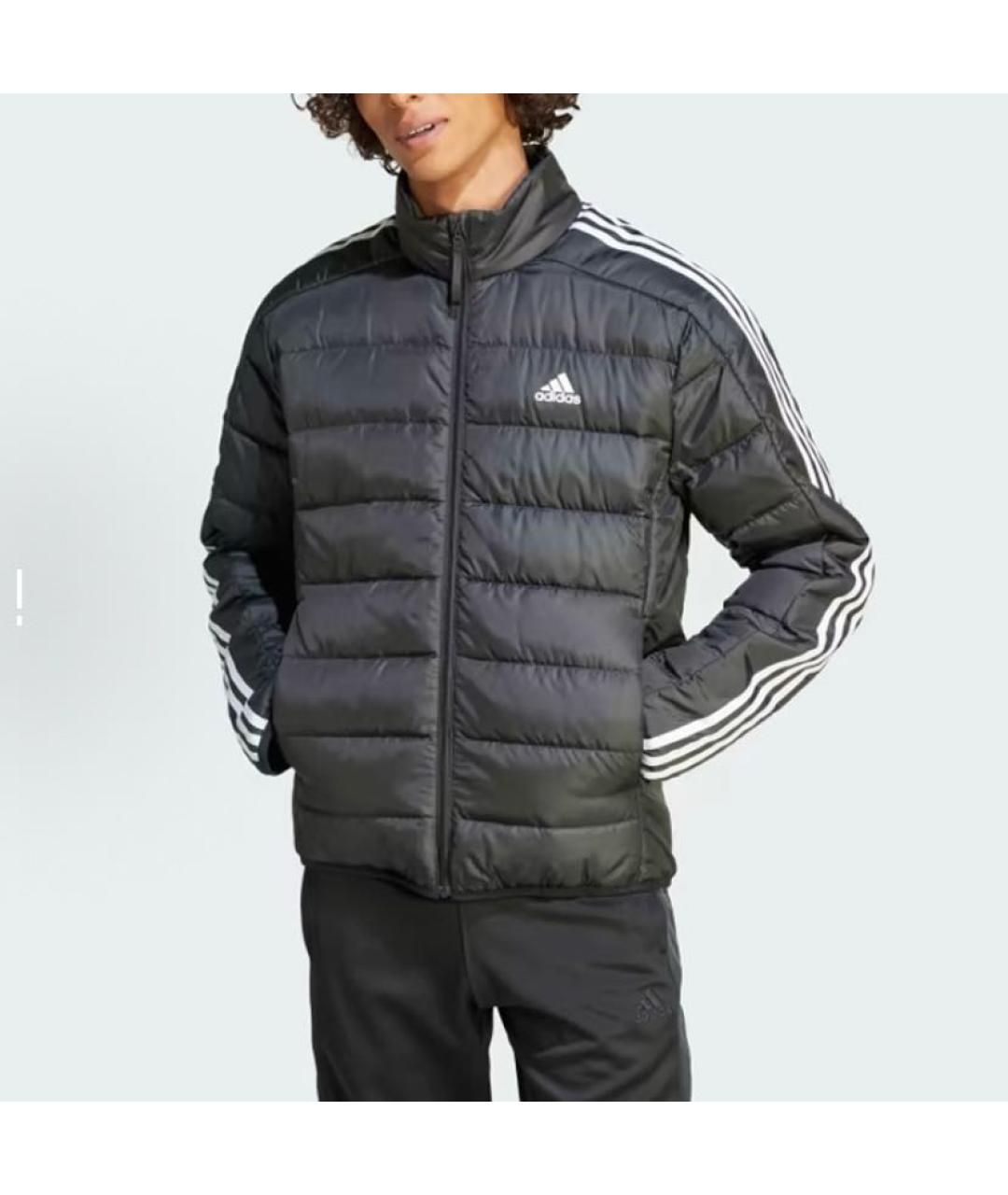 ADIDAS Черная полиэстеровая куртка, фото 2