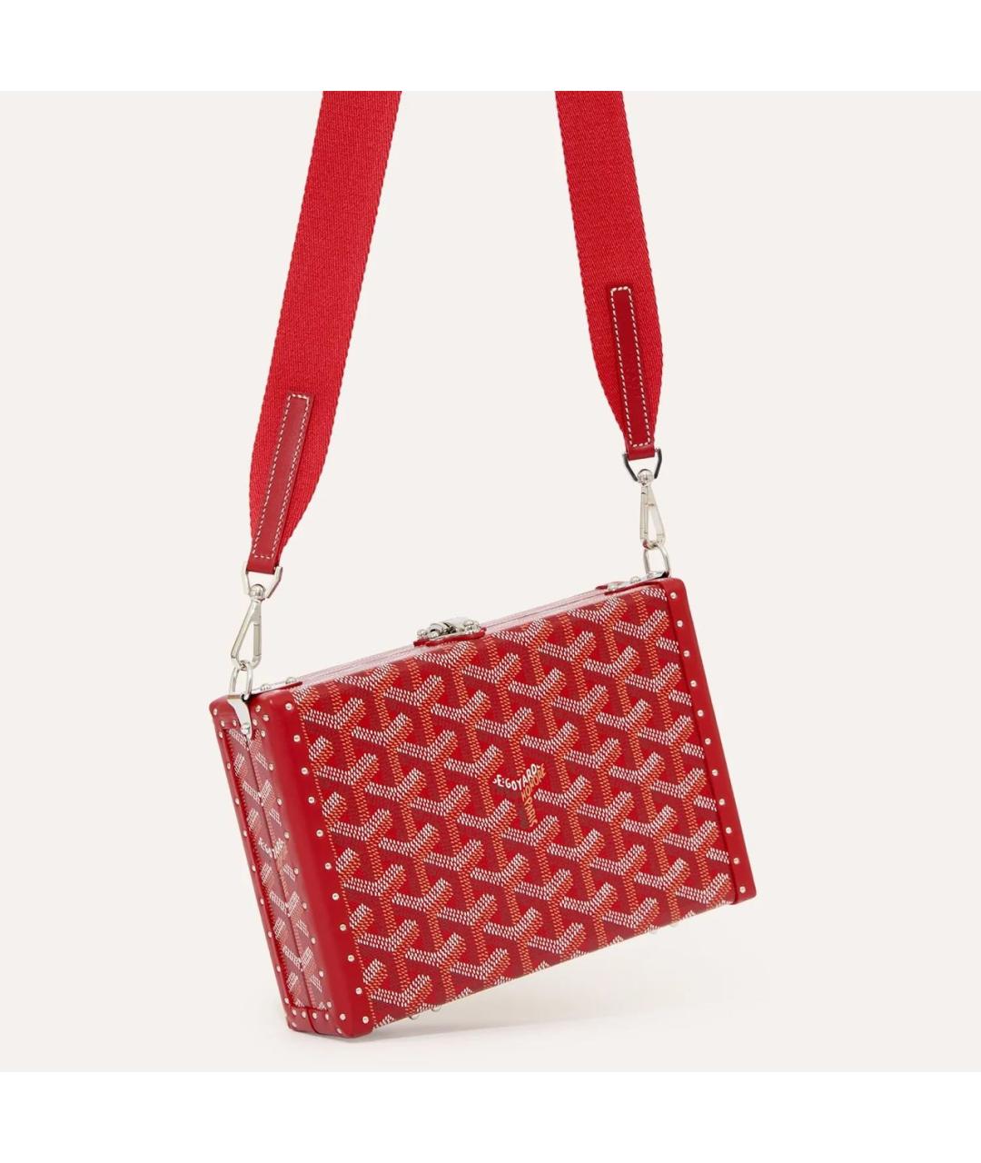 GOYARD Красная кожаная сумка через плечо, фото 2