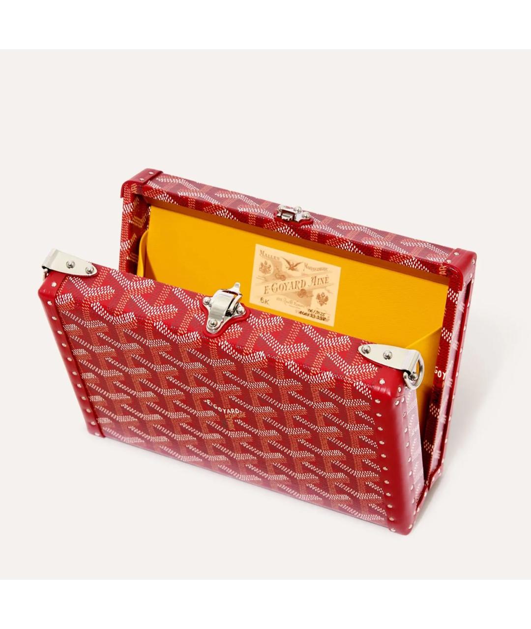 GOYARD Красная кожаная сумка через плечо, фото 4