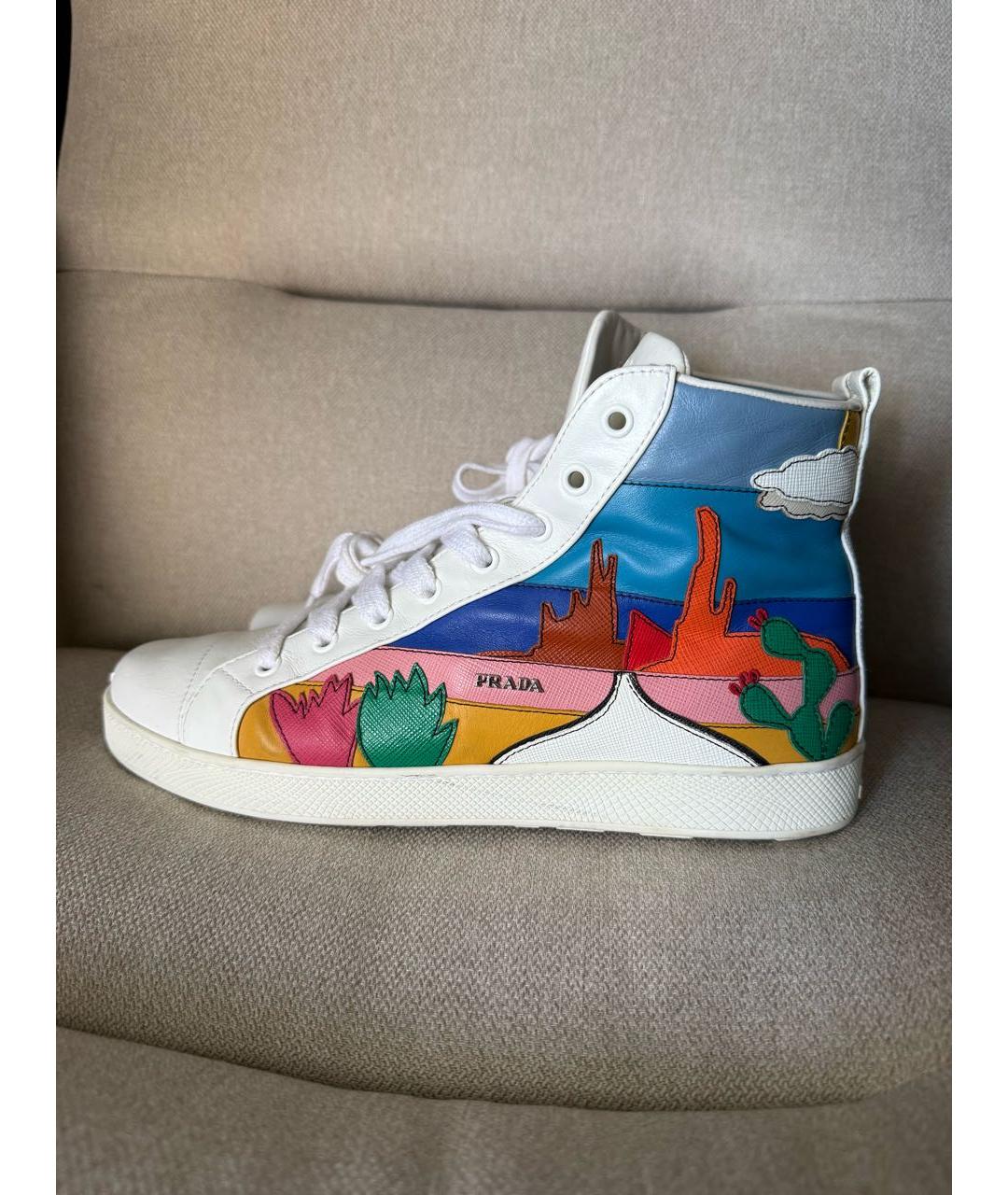 PRADA Мульти кожаные кеды, фото 4