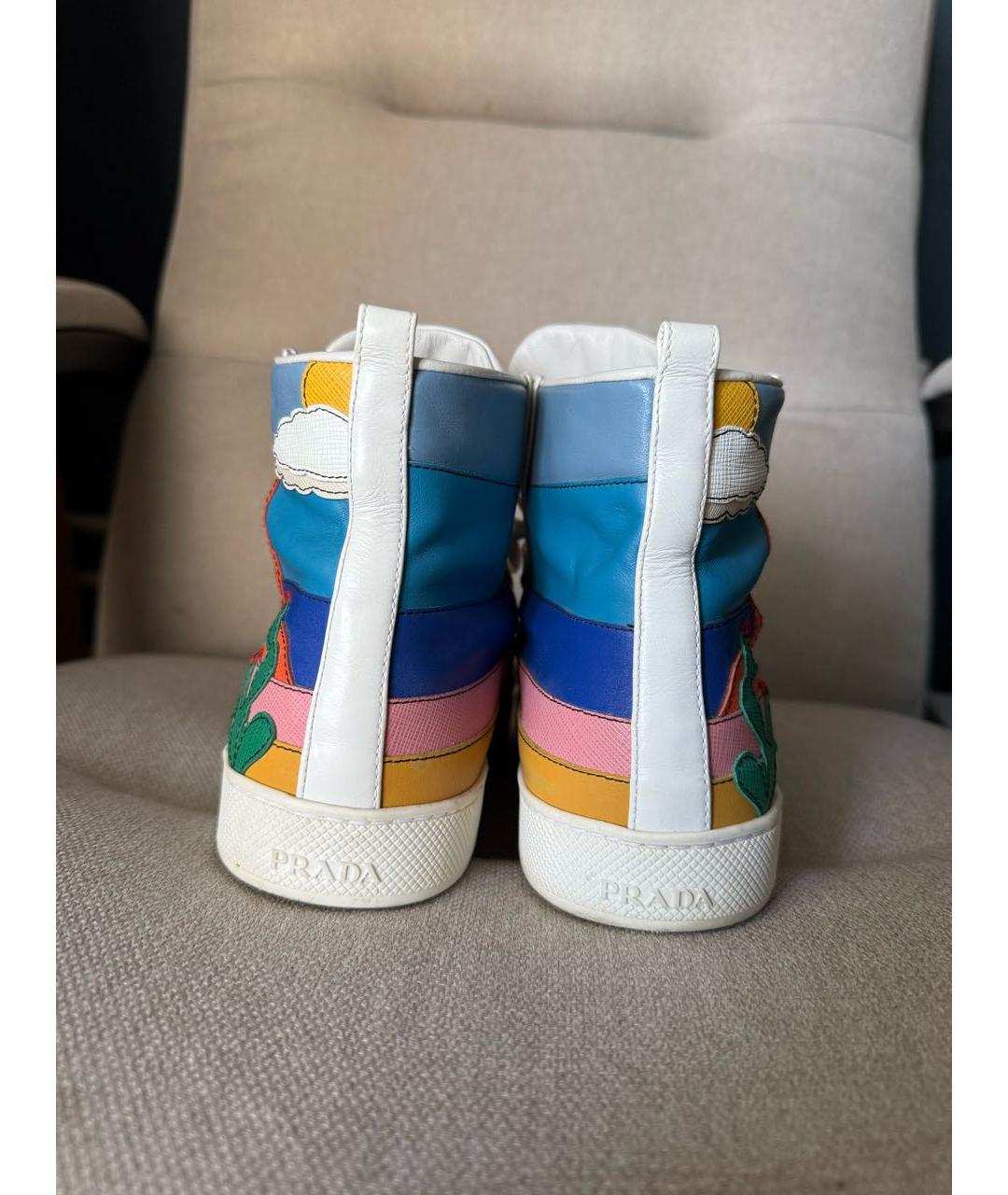 PRADA Мульти кожаные кеды, фото 3