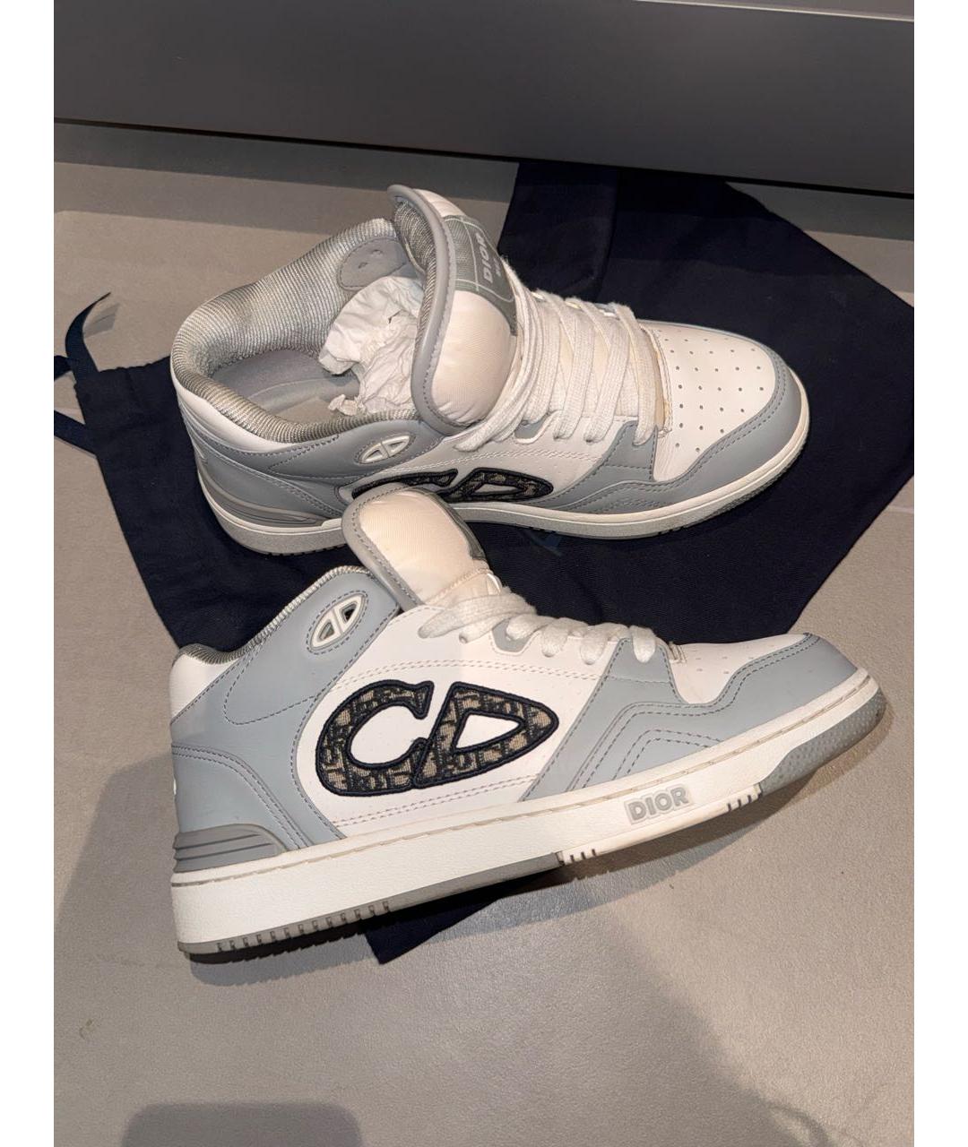 CHRISTIAN DIOR Серые кожаные кроссовки, фото 2