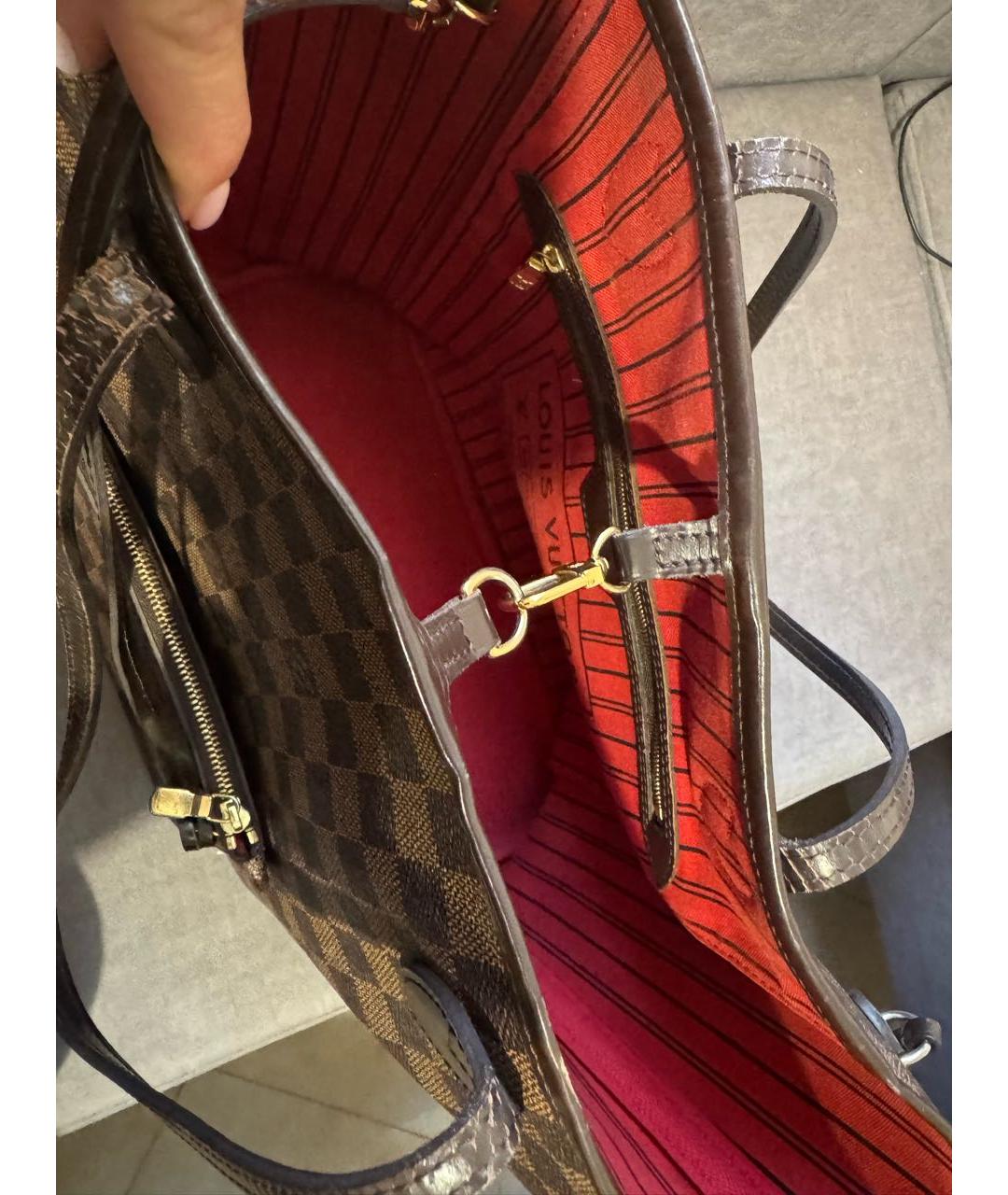 LOUIS VUITTON Коричневая сумка тоут из искусственной кожи, фото 4