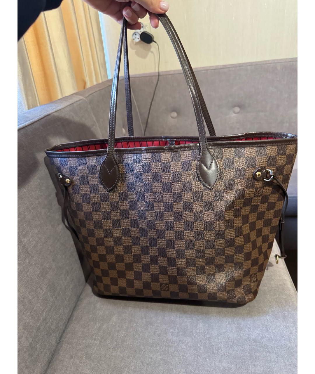 LOUIS VUITTON Коричневая сумка тоут из искусственной кожи, фото 3