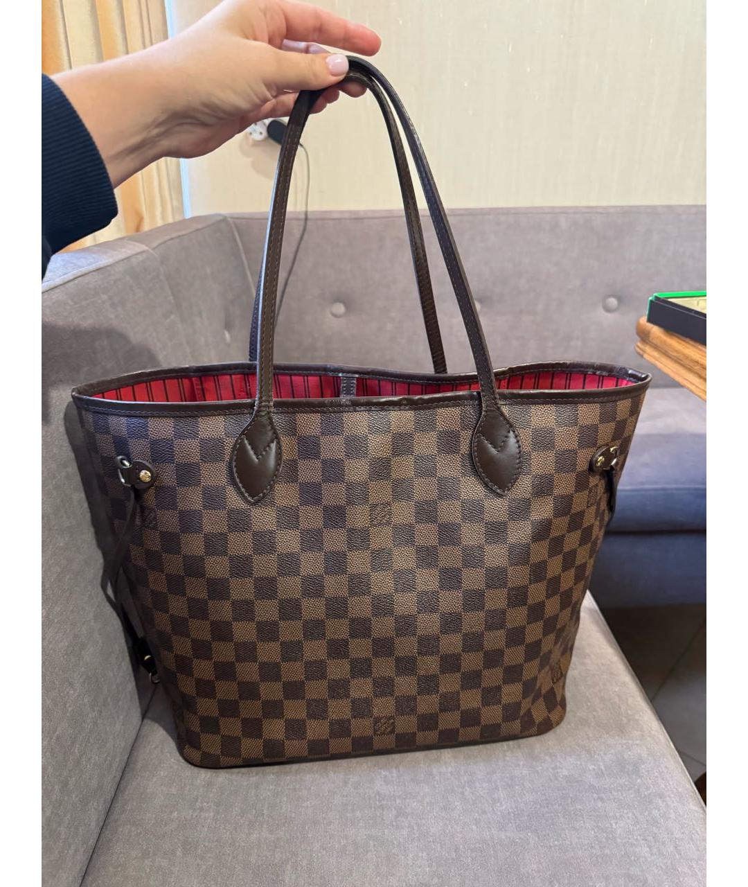 LOUIS VUITTON Коричневая сумка тоут из искусственной кожи, фото 5