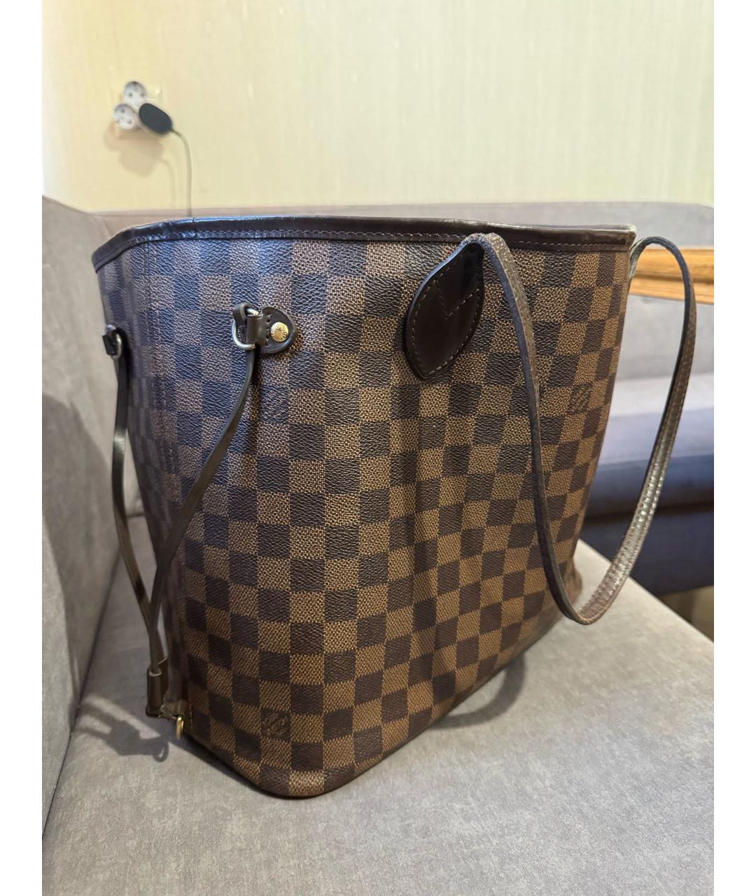 LOUIS VUITTON Коричневая сумка тоут из искусственной кожи, фото 2