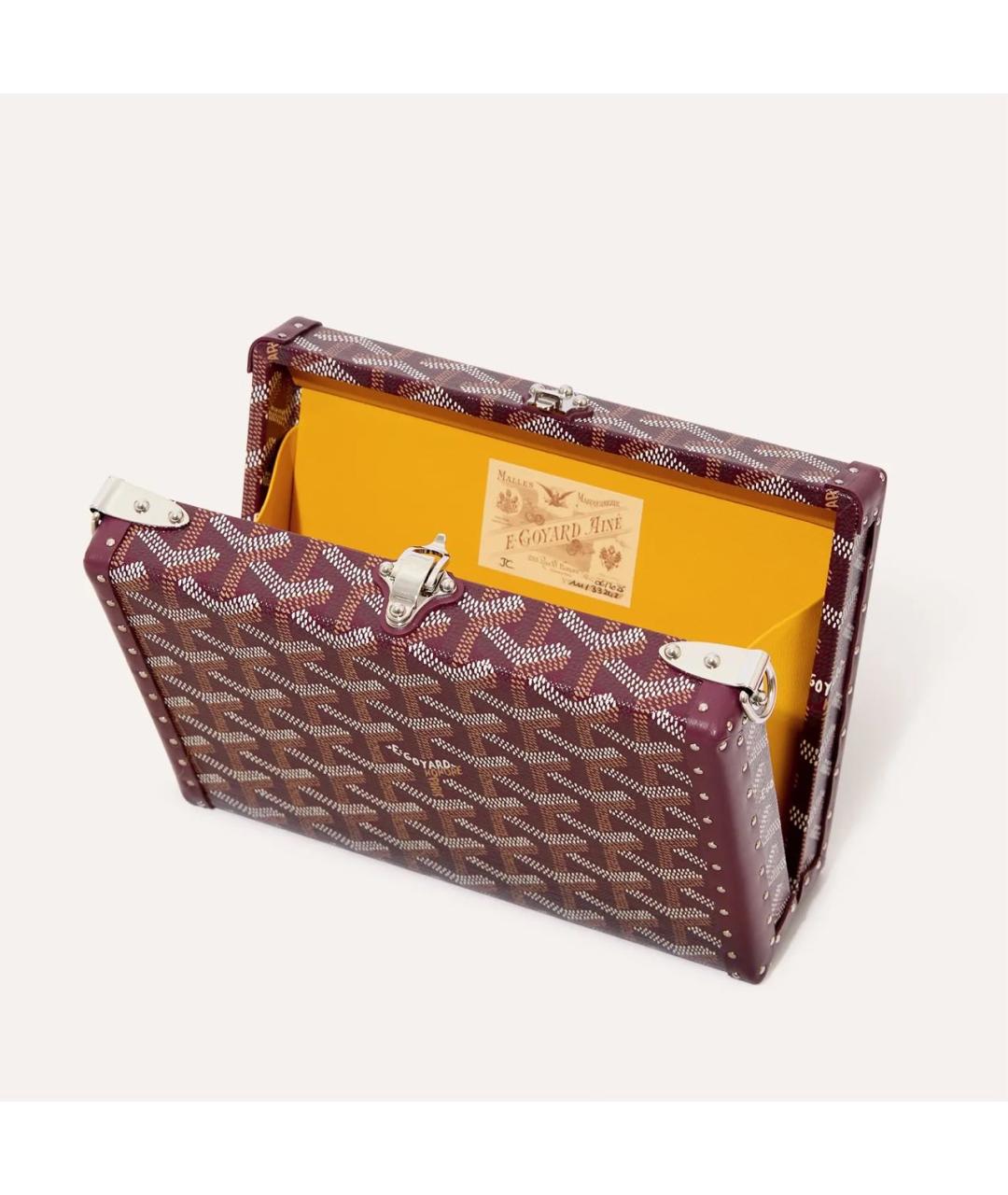 GOYARD Бордовая кожаная сумка через плечо, фото 4