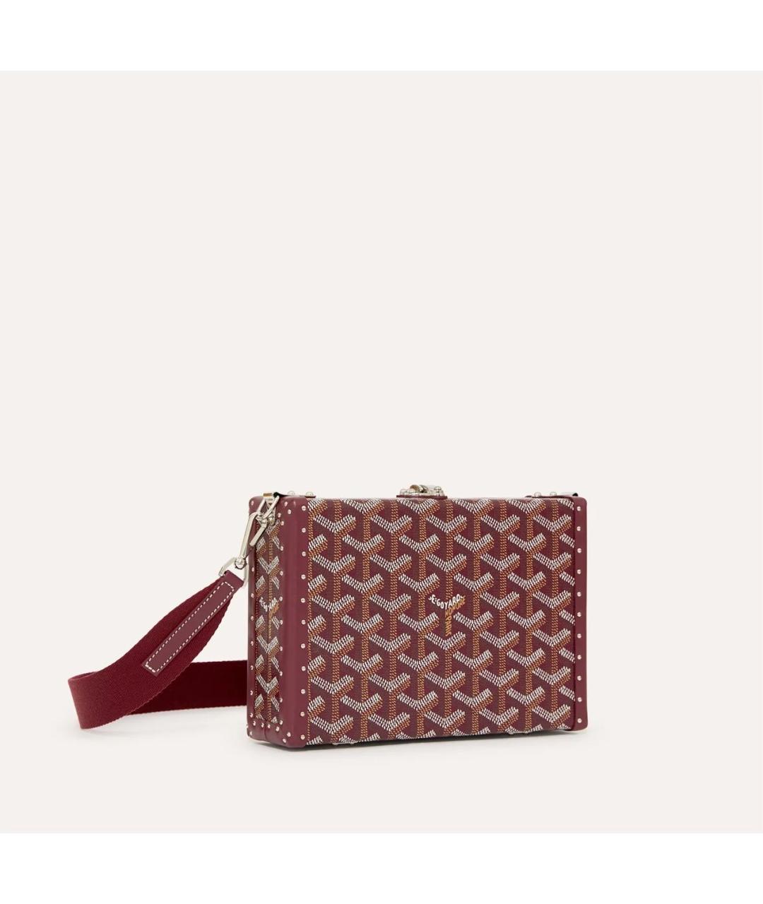 GOYARD Бордовая кожаная сумка через плечо, фото 5