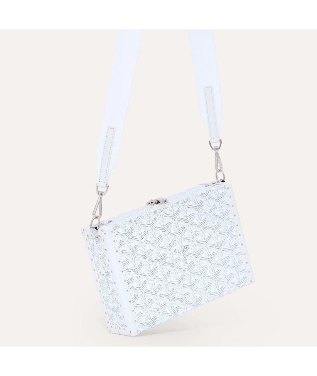 GOYARD Белая кожаная сумка через плечо, фото 2