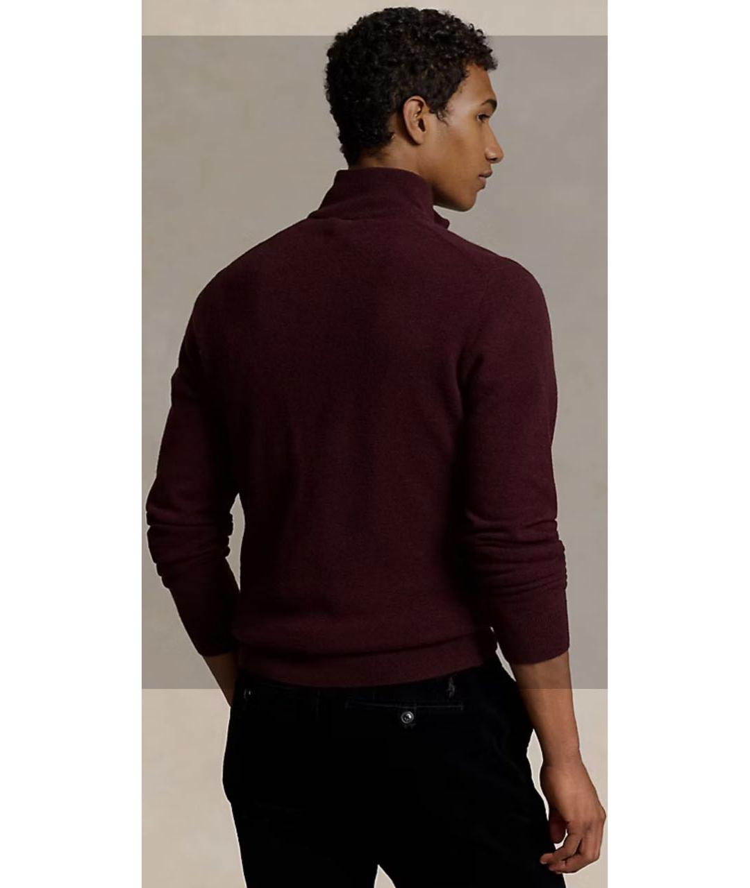 POLO RALPH LAUREN Бордовый хлопковый джемпер / свитер, фото 2
