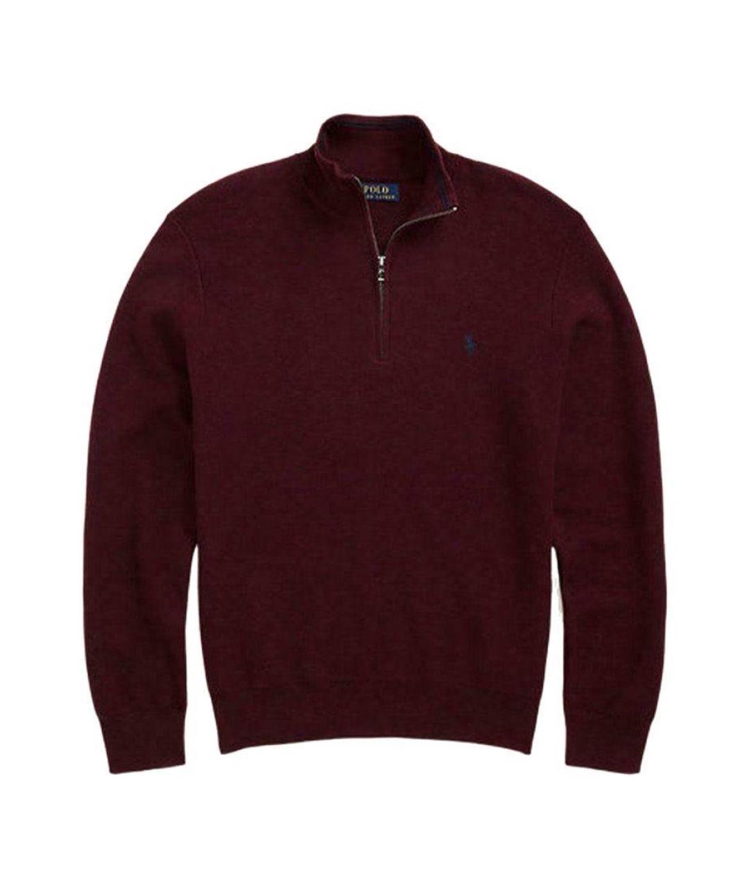 POLO RALPH LAUREN Бордовый хлопковый джемпер / свитер, фото 1