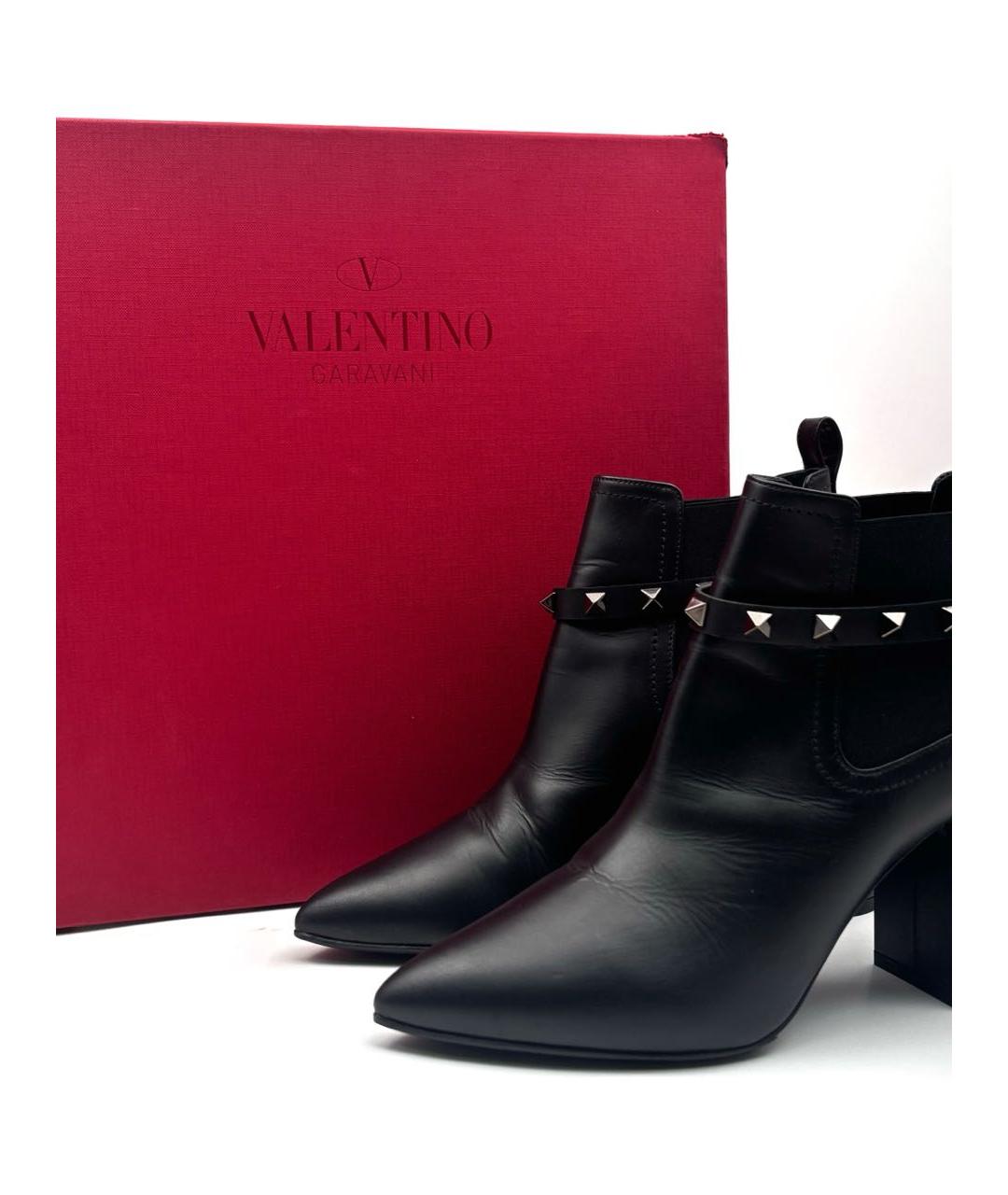 VALENTINO Черные кожаные ботильоны, фото 5