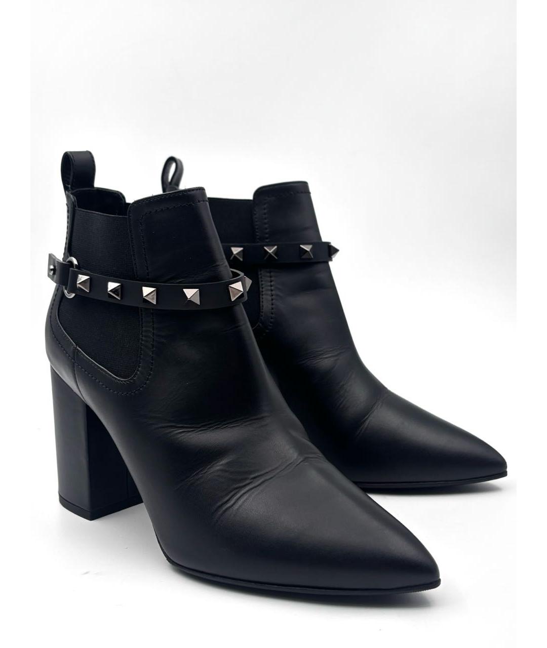 VALENTINO Черные кожаные ботильоны, фото 2