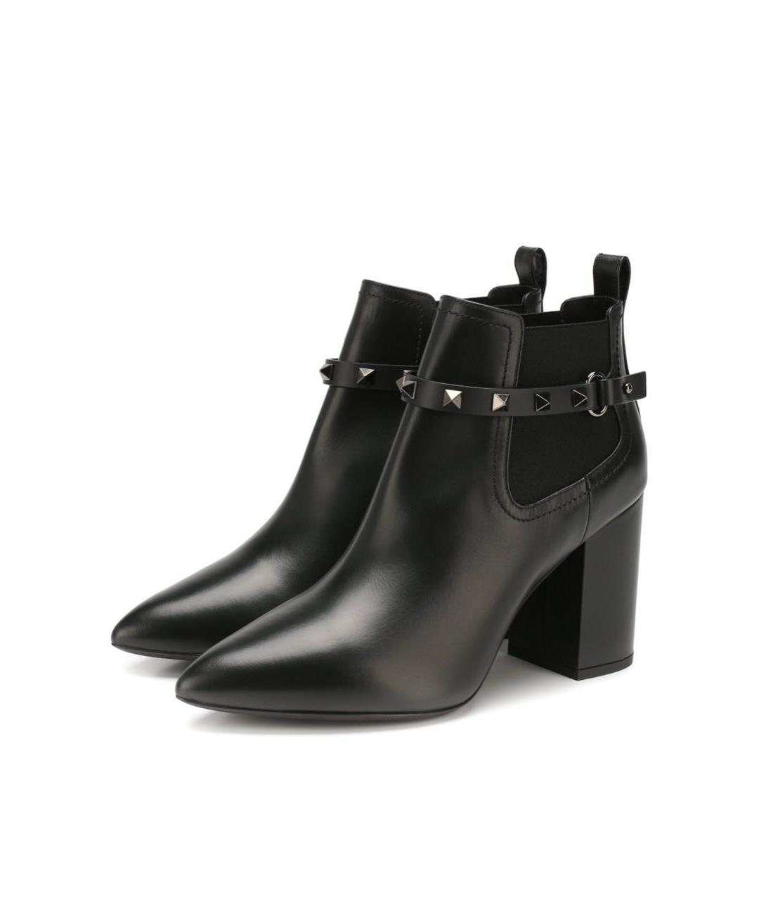 VALENTINO Черные кожаные ботильоны, фото 6