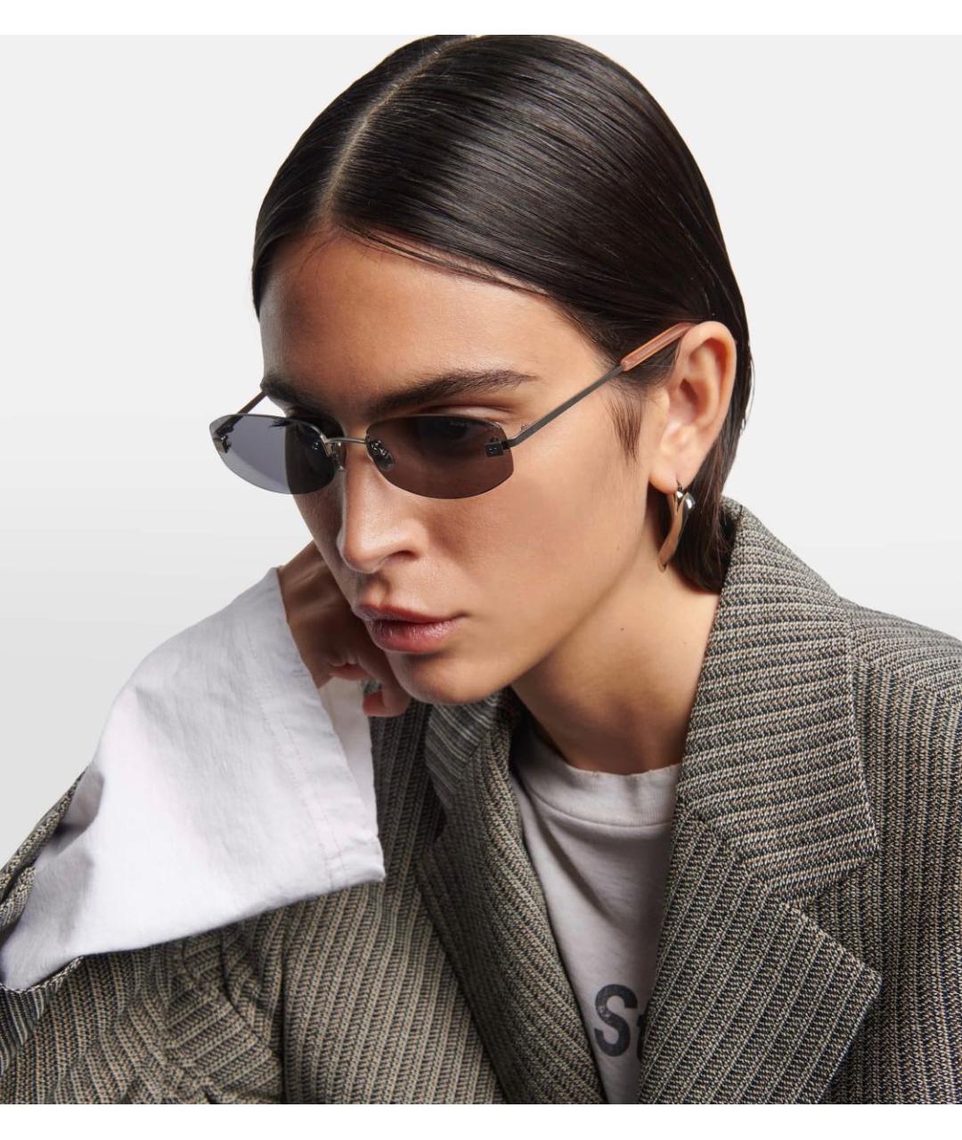 ACNE STUDIOS Антрацитовые металлические солнцезащитные очки, фото 3
