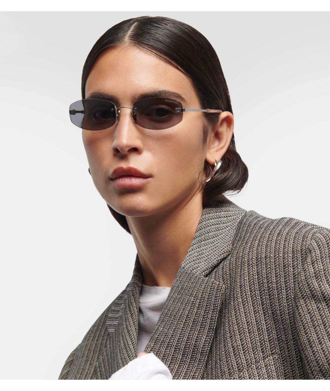 ACNE STUDIOS Антрацитовые металлические солнцезащитные очки, фото 6