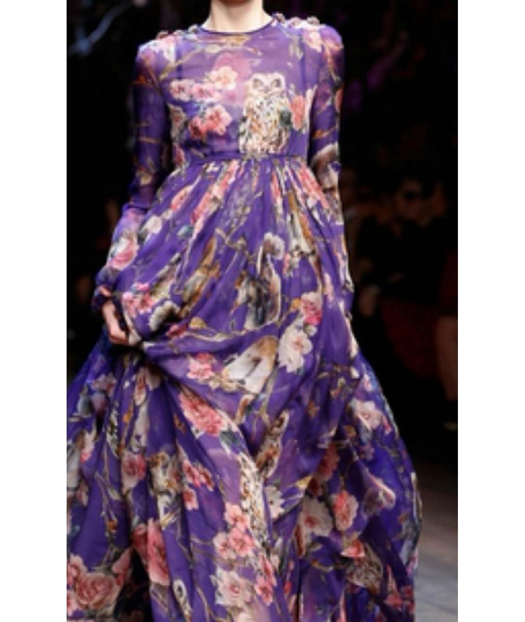 DOLCE&GABBANA Мульти шелковое вечернее платье, фото 7