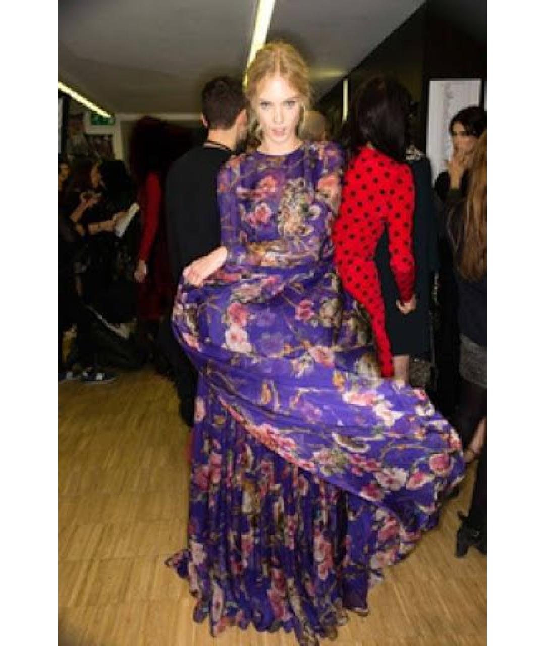 DOLCE&GABBANA Мульти шелковое вечернее платье, фото 8