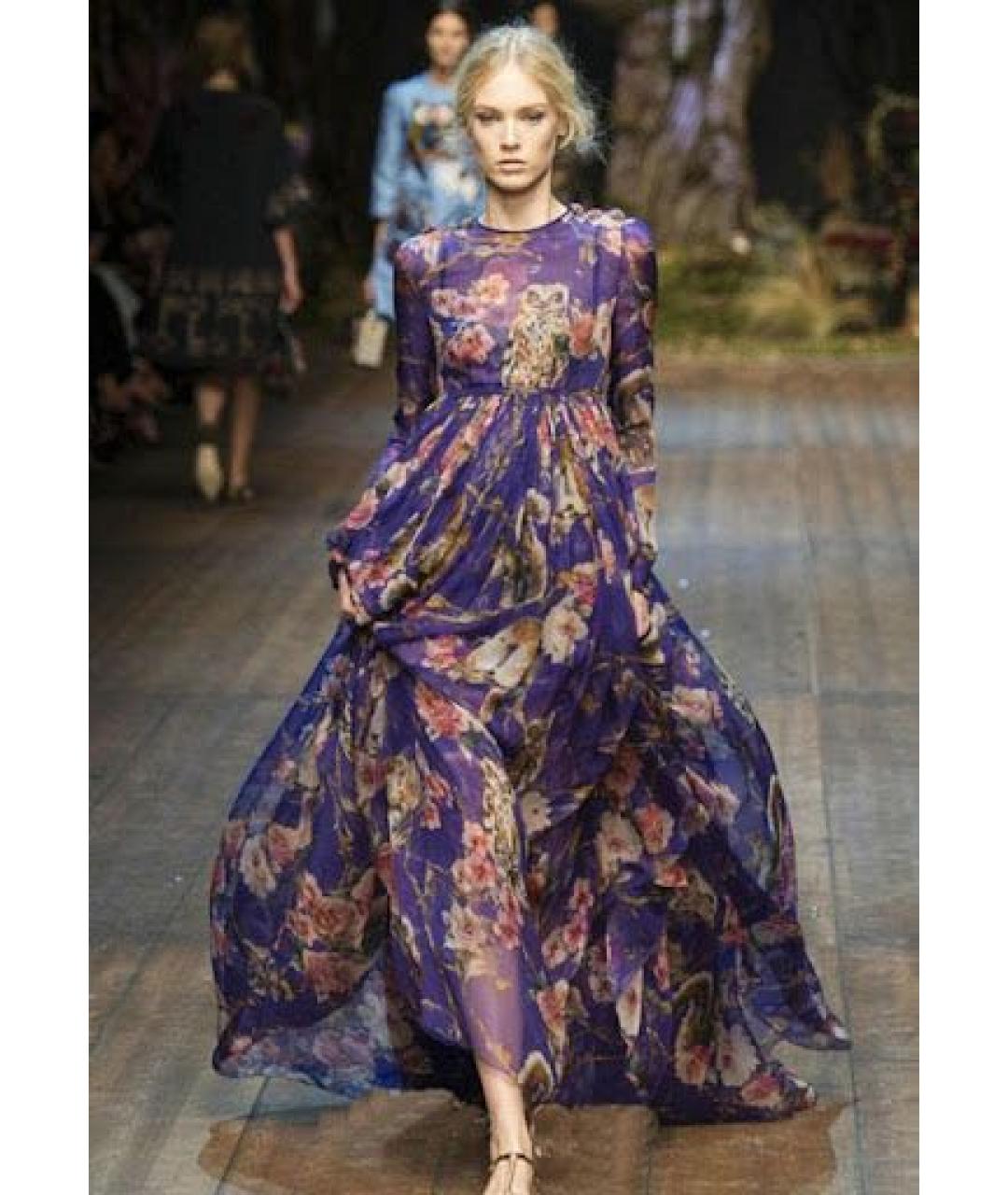 DOLCE&GABBANA Мульти шелковое вечернее платье, фото 6
