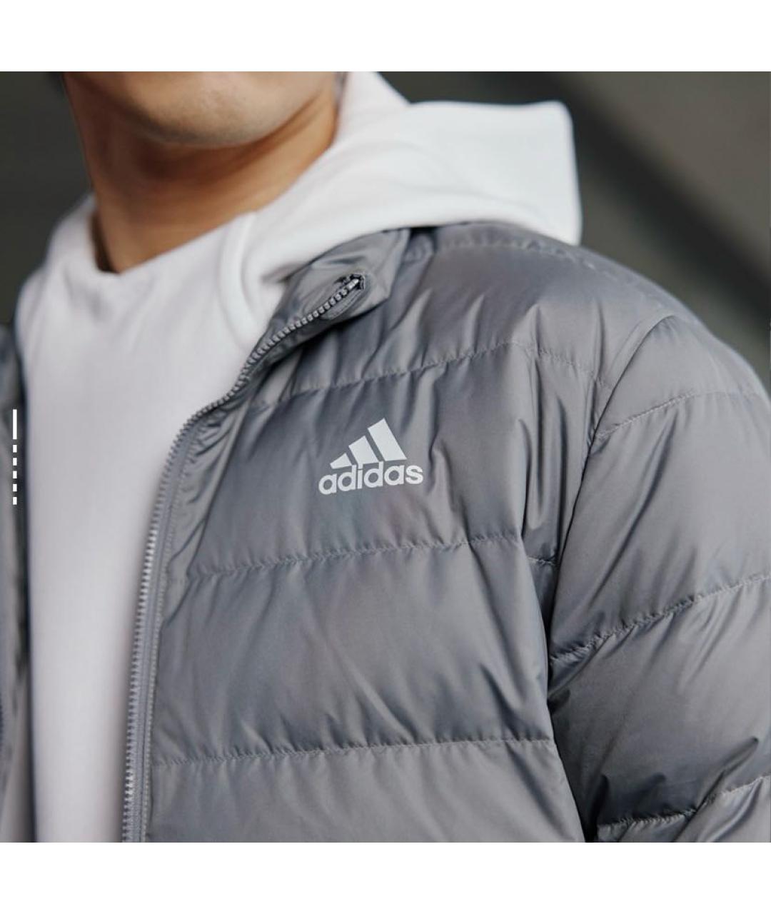 ADIDAS Серая полиэстеровая куртка, фото 4