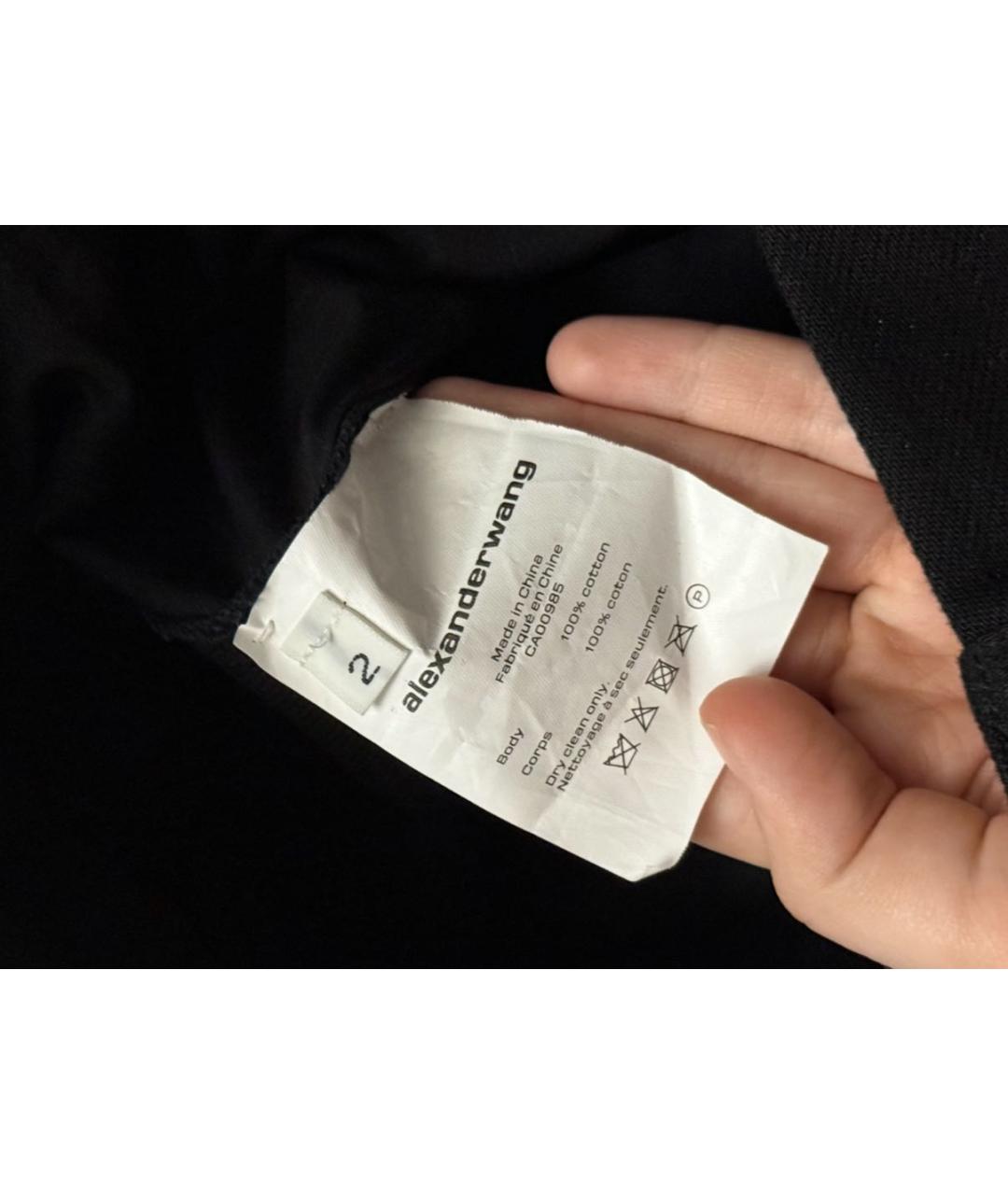 ALEXANDER WANG Черные хлопковые брюки широкие, фото 8