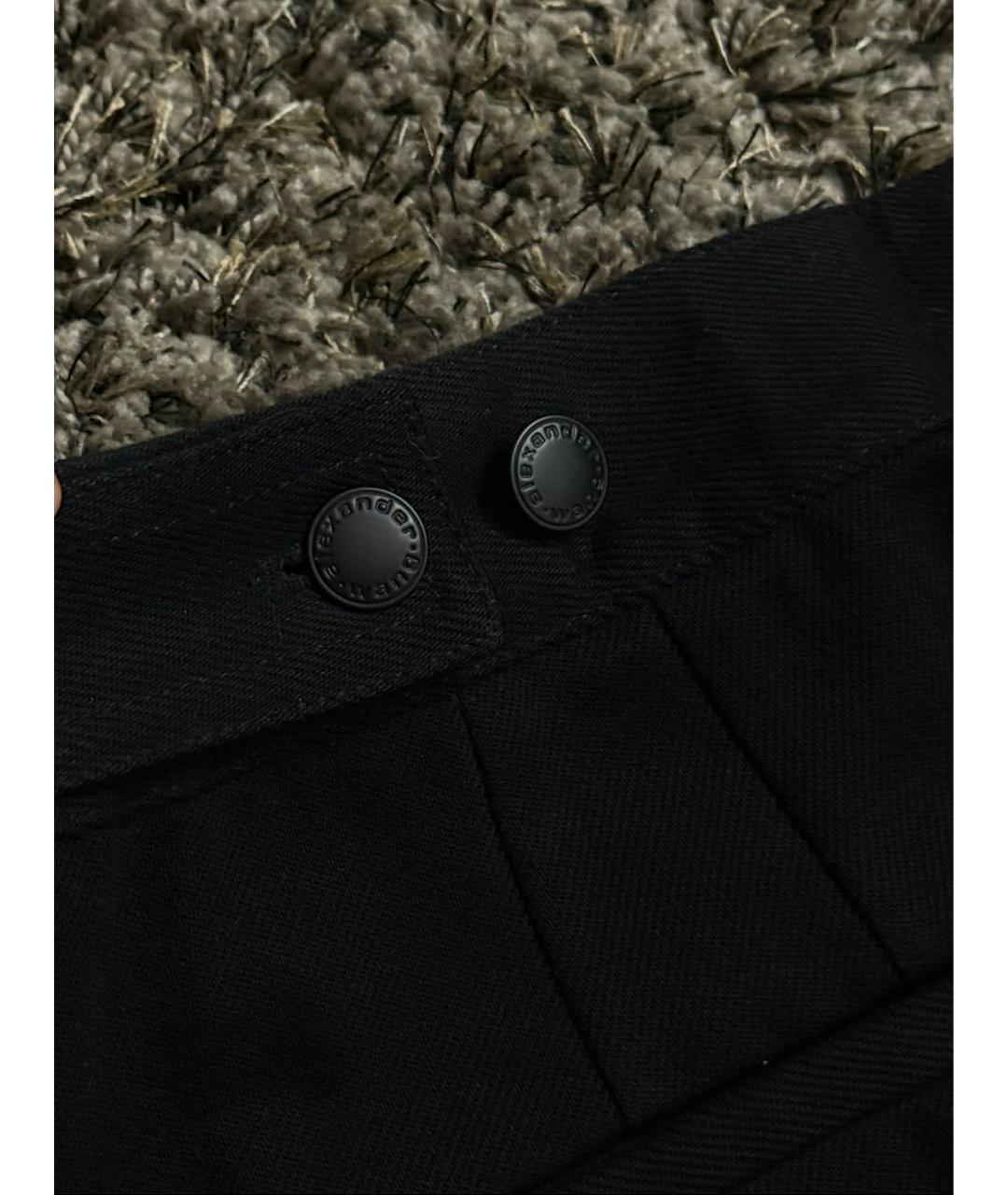 ALEXANDER WANG Черные хлопковые брюки широкие, фото 7