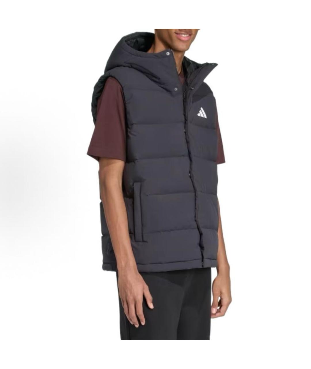 ADIDAS Черный полиэстеровый жилет, фото 4