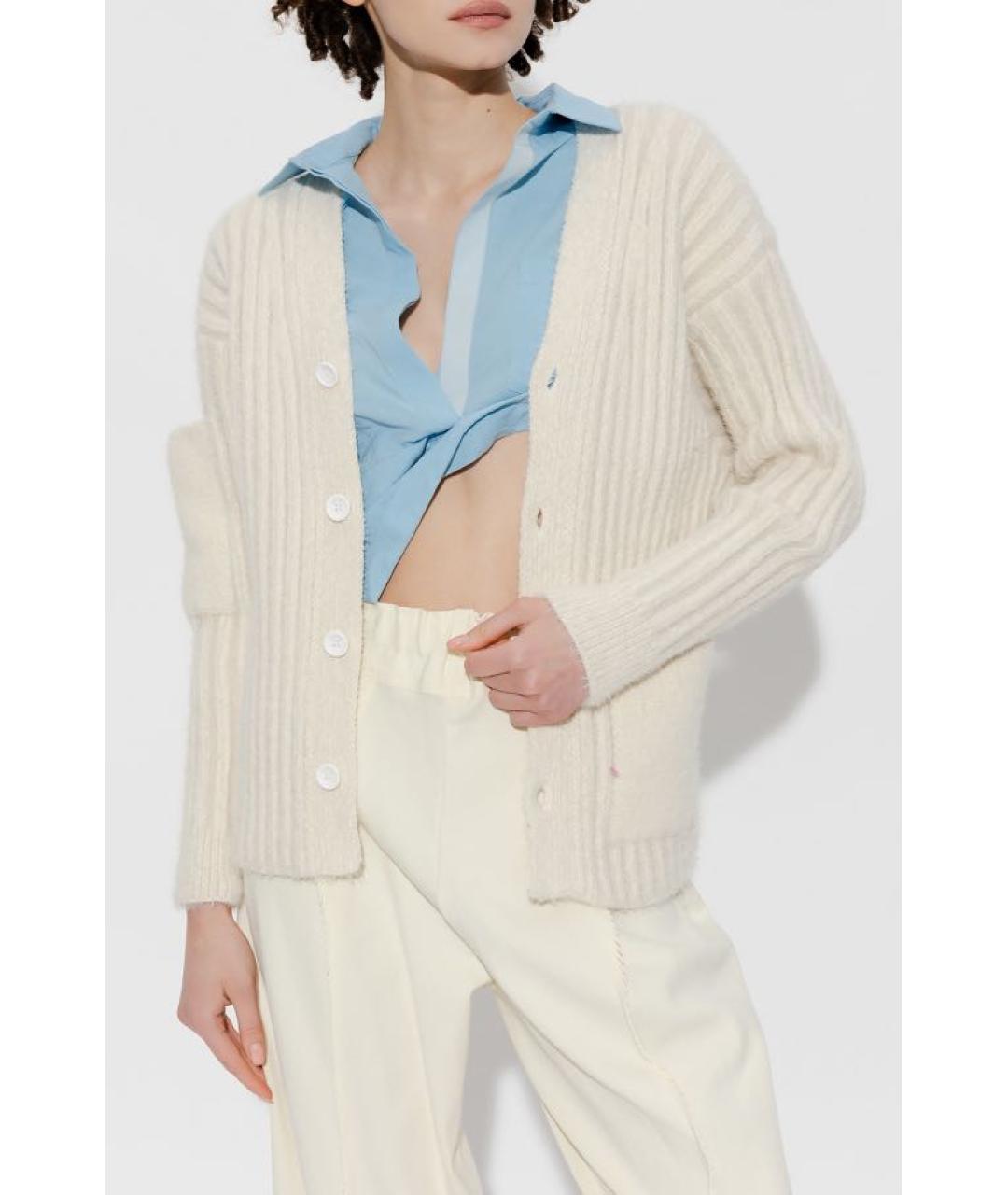 JACQUEMUS Белый вискозный кардиган, фото 7