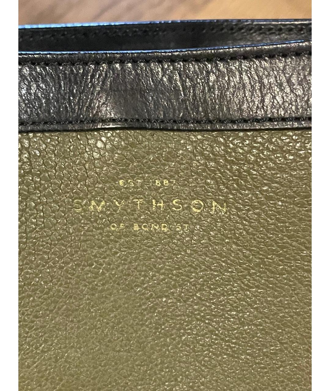 SMYTHSON Зеленая кожаная сумка тоут, фото 6
