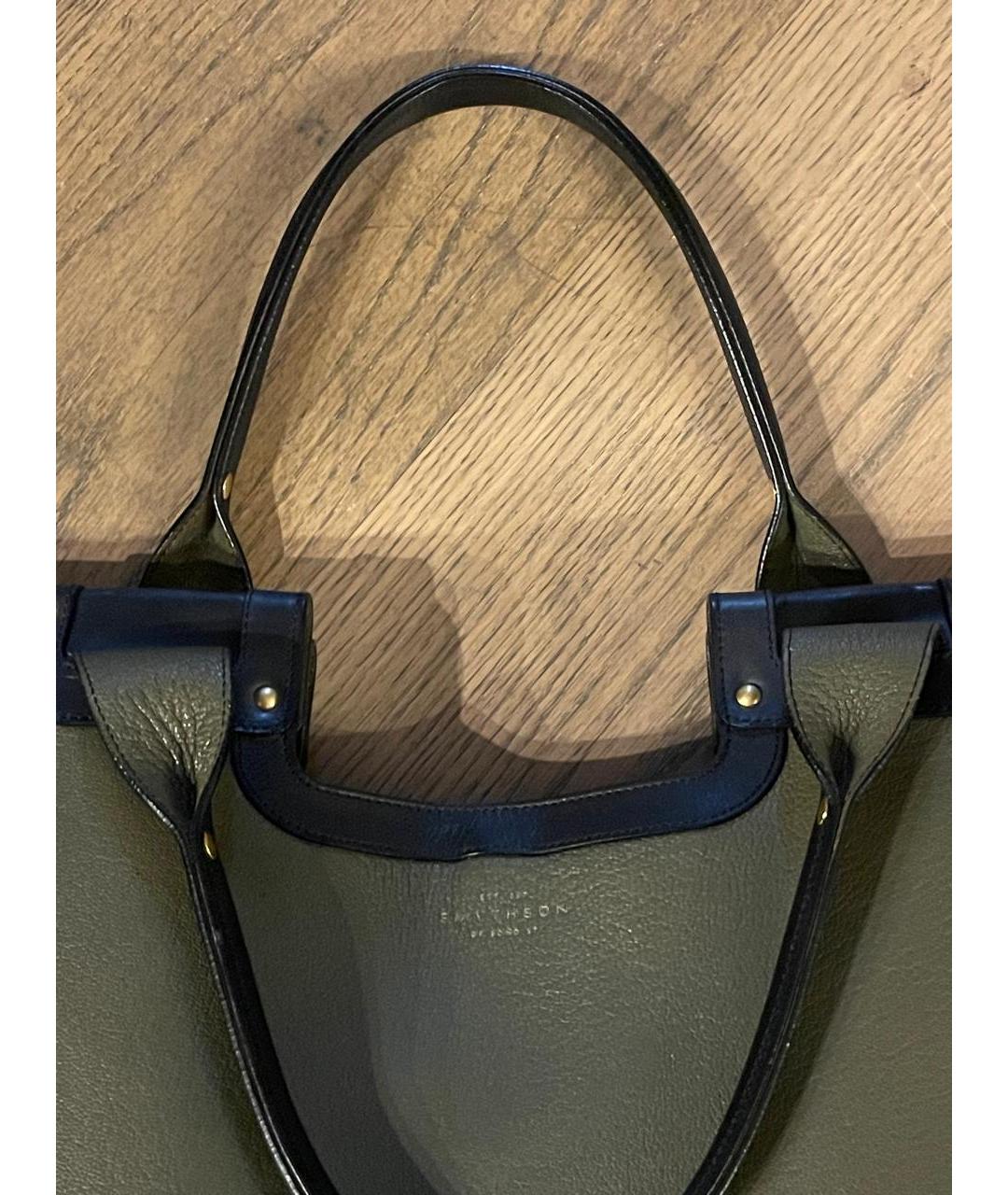 SMYTHSON Зеленая кожаная сумка тоут, фото 2