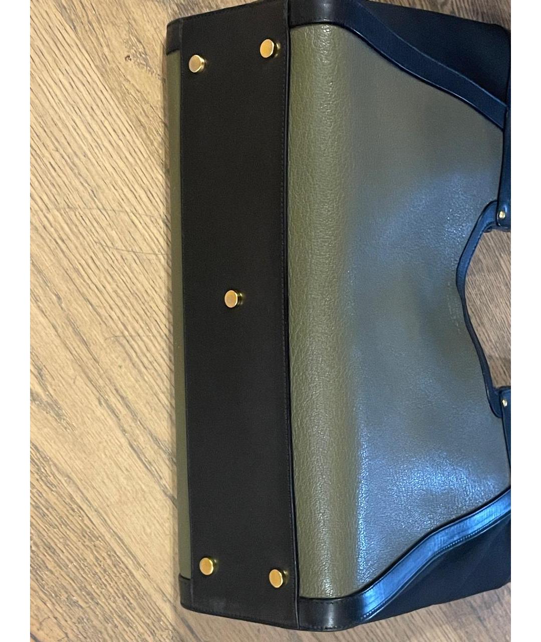 SMYTHSON Зеленая кожаная сумка тоут, фото 3