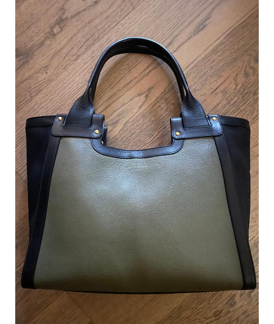 SMYTHSON Зеленая кожаная сумка тоут, фото 10